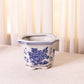 Medium Square Ceramic Blue & White Floral Planter