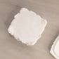 Medium Square White Milk Glass Floral Lidded Dish with Cameo