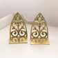 Medium Triangular Brass Bookends with Fancy Designs