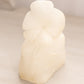 Medium White Alabaster Stone Flower Bookend Paperweight