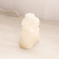 Medium White Alabaster Stone Flower Bookend Paperweight
