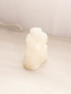 Medium White Alabaster Stone Flower Bookend Paperweight