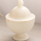 White Alabaster Stone Footed Lidded Dish (Made in Italy)
