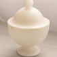 White Alabaster Stone Footed Lidded Dish (Made in Italy)