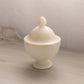 White Alabaster Stone Footed Lidded Dish (Made in Italy)