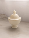 White Alabaster Stone Footed Lidded Dish (Made in Italy)