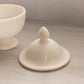 White Alabaster Stone Footed Lidded Dish (Made in Italy)