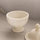 White Alabaster Stone Footed Lidded Dish (Made in Italy)
