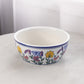 Medium White Ceramic Bowl with Flowers & Butterflies