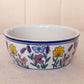 Medium White Ceramic Bowl with Flowers & Butterflies