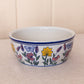 Medium White Ceramic Bowl with Flowers & Butterflies