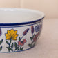 Medium White Ceramic Bowl with Flowers & Butterflies