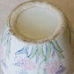 Medium White Ceramic Planter Pot with Pink, Green, Purple Floral Designs