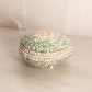 Medium White Ceramic Shell Lidded Dish with Floral Designs