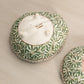 Medium White Ceramic Shell Lidded Dish with Floral Designs