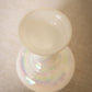 Medium White Iridescent Glass Bulbous Vase
