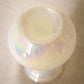 Medium White Iridescent Glass Bulbous Vase