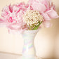 Medium White Iridescent Glass Bulbous Vase