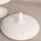 Medium White Milk Glass Hobnail Pedestal Lidded Dish