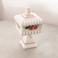 Medium White Milk Glass Wedding Box with Strawberry Designs