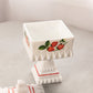 Medium White Milk Glass Wedding Box with Strawberry Designs
