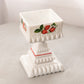 Medium White Milk Glass Wedding Box with Strawberry Designs