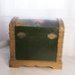 Medium Wooden Chest with Hand Painted Floral Designs and Gold Accents