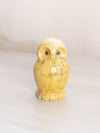 Vintage Small Yellow Alabaster Stone Owl Figurine