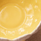 Medium Yellow and White Ceramic Floral Scalloped Bowl