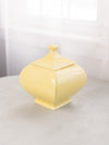Medium Yellow Square Ceramic Lidded Dish with Finial