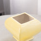 Medium Yellow Square Ceramic Lidded Dish with Finial