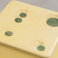 Medium Yellow Square Ceramic Lidded Dish with Finial