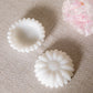 Vintage Small White Milk Glass Lidded Flower Lidded Jar
