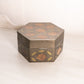 Hexagonal Brass Silver Copper Tone Mixed Metal Lidded Box
