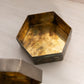 Hexagonal Brass Silver Copper Tone Mixed Metal Lidded Box