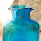 Modern Large Blenko Turquoise Blue Glass Water Bottle Carafe Vase