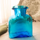 Modern Large Blenko Turquoise Blue Glass Water Bottle Carafe Vase