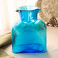 Modern Large Blenko Turquoise Blue Glass Water Bottle Carafe Vase