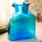 Modern Large Blenko Turquoise Blue Glass Water Bottle Carafe Vase