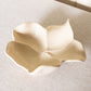 Modern Medium Arhaus Magnolia Flower Cream Ceramic Dish