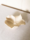 Modern Medium Arhaus Magnolia Flower Cream Ceramic Dish