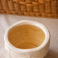 Vintage Off-White Pottery Planter with Swag Drape Details