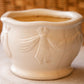 Vintage Off-White Pottery Planter with Swag Drape Details