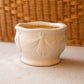 Vintage Off-White Pottery Planter with Swag Drape Details
