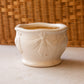 Vintage Off-White Pottery Planter with Swag Drape Details