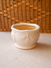 Vintage Off-White Pottery Planter with Swag Drape Details