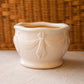 Vintage Off-White Pottery Planter with Swag Drape Details
