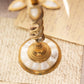 Open Twist Brass & Mother of Pearl Candleholder with Petals