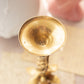 Open Twist Brass & Mother of Pearl Candleholder with Petals