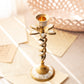 Open Twist Brass & Mother of Pearl Candleholder with Petals